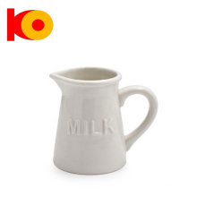 Großhandel voll weiß Keramikmilchglas hoher Qualität mit Griff